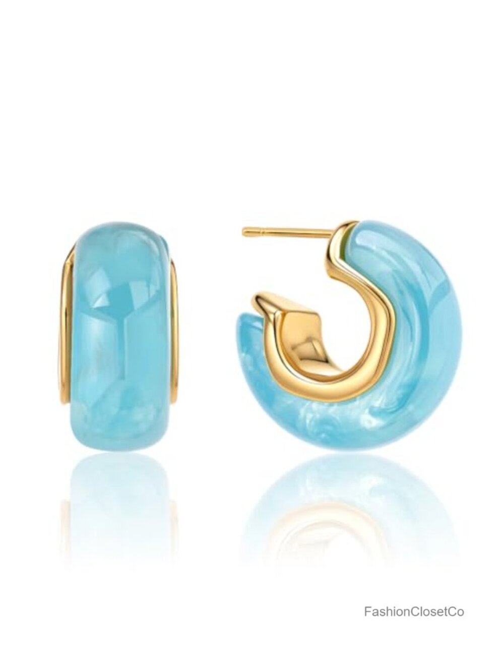 Chunky Hoop Earrings for Women, Lightweight Acrylic Statement Daily Wear